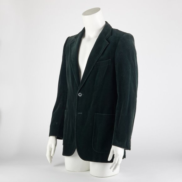 YSL Yves Saint Laurent Men's Vintage Green Velvet Blazer Made in France Size 40 - Picture 3 of 16